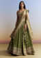Green Tissue Embroidered Bridesmaid Lehenga