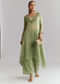 Green Tissue Kurta Set With Intricate Embroidery