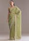 Green Tissue Saree With Bead And Sequin Embroidery