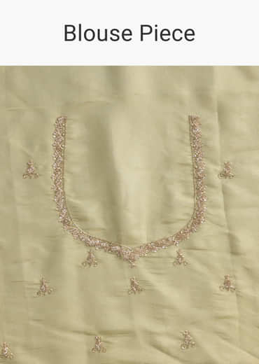 Green Tissue Saree with Cutdana and Sequin Embroidery