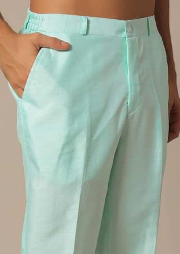 Green Jacquard Jacket Set