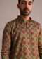 Green Symmetrical Printed Kurta