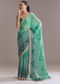 Green Satin Ombre Saree With Gota Patti Embroidery