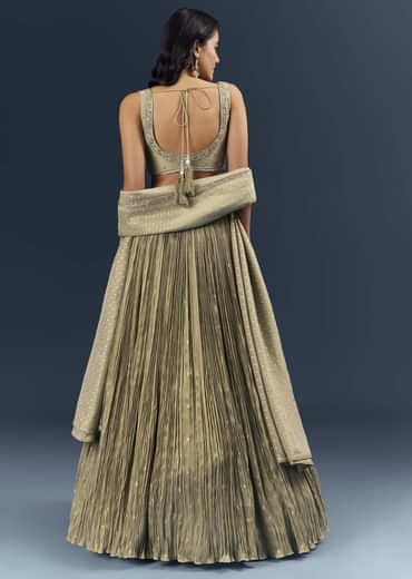 Grey Banarasi Silk Bridesmaid Lehenga With Intricate Hand Embroidery