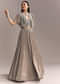 Grey Chinon Contemporary Gown With Embroidered Cape
