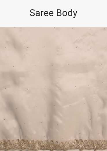 Grey Organza Embroidered Saree With Scallop Border