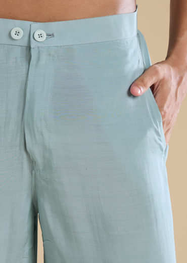 Grey Sequin Embellished Kurta and Jacket Set