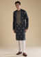 Grey Silk Embellished Mens Kurta and Pant Set