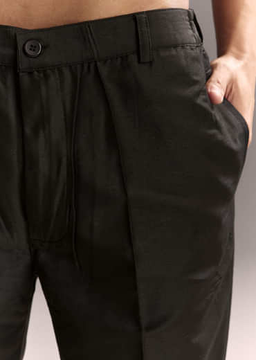 Grey Silk Kurta Jacket Set For Men With Hand Embroidery