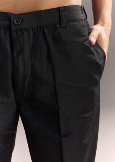 Grey Silk Printed Kurta Set For Men