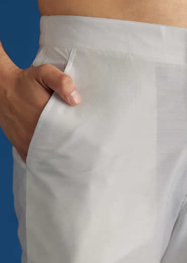 Grey Silk Yoke Mirror Gotta Work Zari Sequins Kurta Set