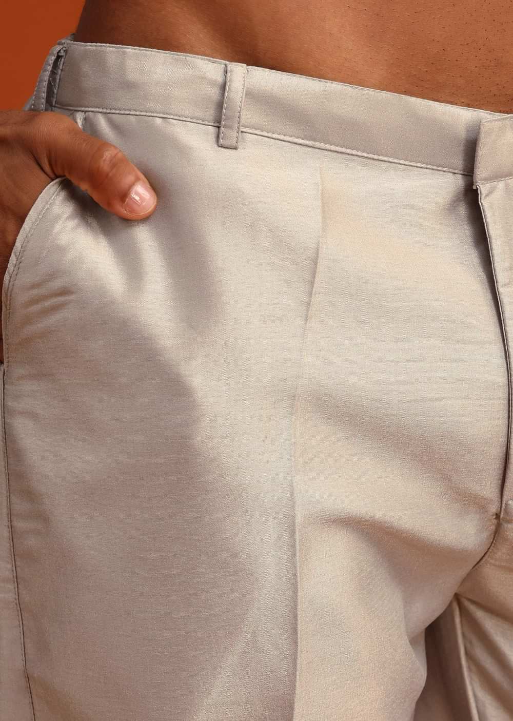 Grey Aari Embroidered Jacket Kurta Set