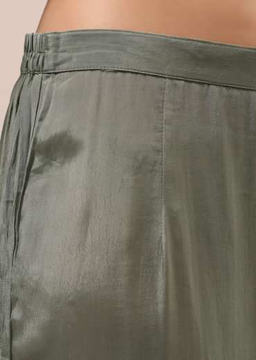 Grey And Pink Embroidered Kurta And Salwar With Dupatta