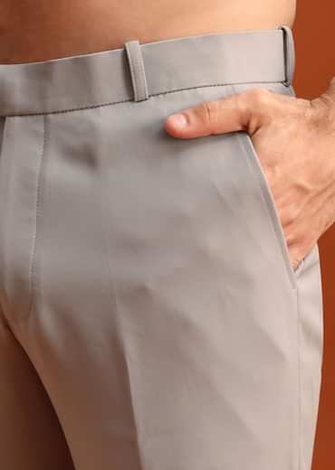 Grey Indo Western Jacket And Kurta Set