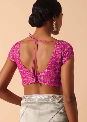 Grey Kora Silk Saree With Unstitched Blouse Fabric