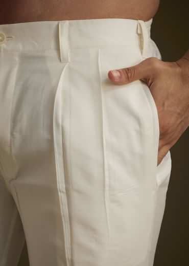 Grey Kurta Set With Pintuck Detailing