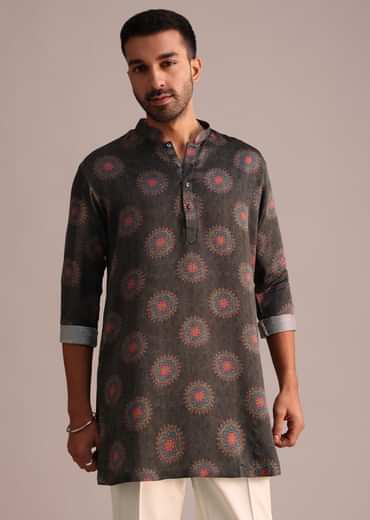 Grey Printed Kurta