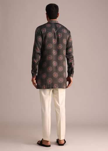 Grey Printed Kurta