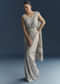 Grey Ready Pleated Saree With Cutdana And Sequins Work