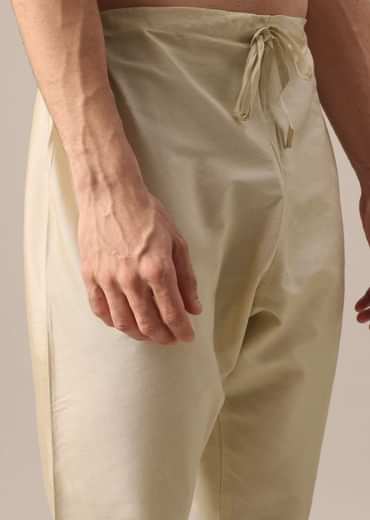 Grey Silk Kurta Set with Floral Prints