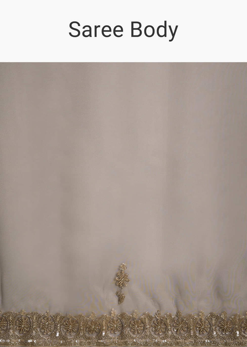 Grey Tissue Saree With Floral And Zardosi Embroidery