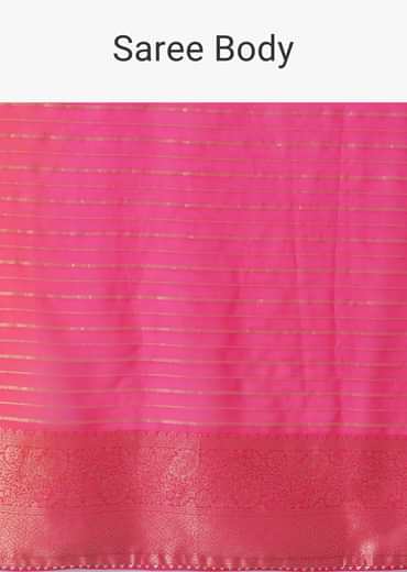 High-Risk Red Woven Ombre Saree In Organza