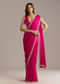 Hot Pink Chinon Saree With Stone And Sequin Embroidery
