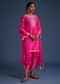 Hot Pink Silk Embroidered Kurta Dhoti Set
