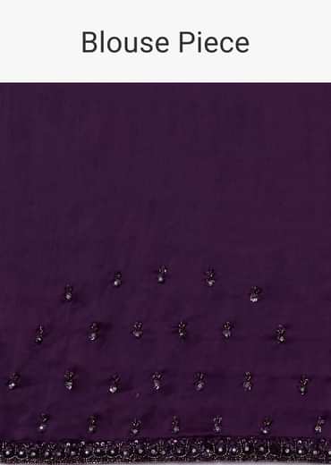 Wine Purple Sequins Saree With An Embellished Border