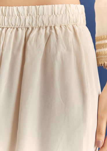 Ivory Zardosi Work Crepe Kurta Sharara Set