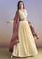 Ivory Georgette Bridesmaid Lehenga With Lucknowi Chikankari And Mirror Work