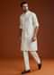 Ivory Kurta Jacket Set With Pintucks Detailing
