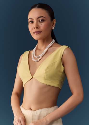 Ivory Organza Embellished Saree with Blouse Fabric