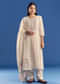 Ivory Thread Weave Mul Cotton Kurta Set With Dupatta