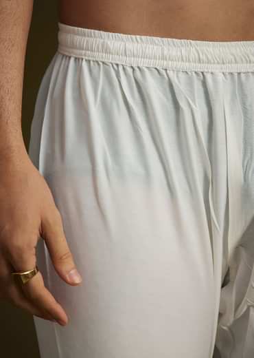 Ivory Embroidered Sherwani With Classic Pearl Detailing