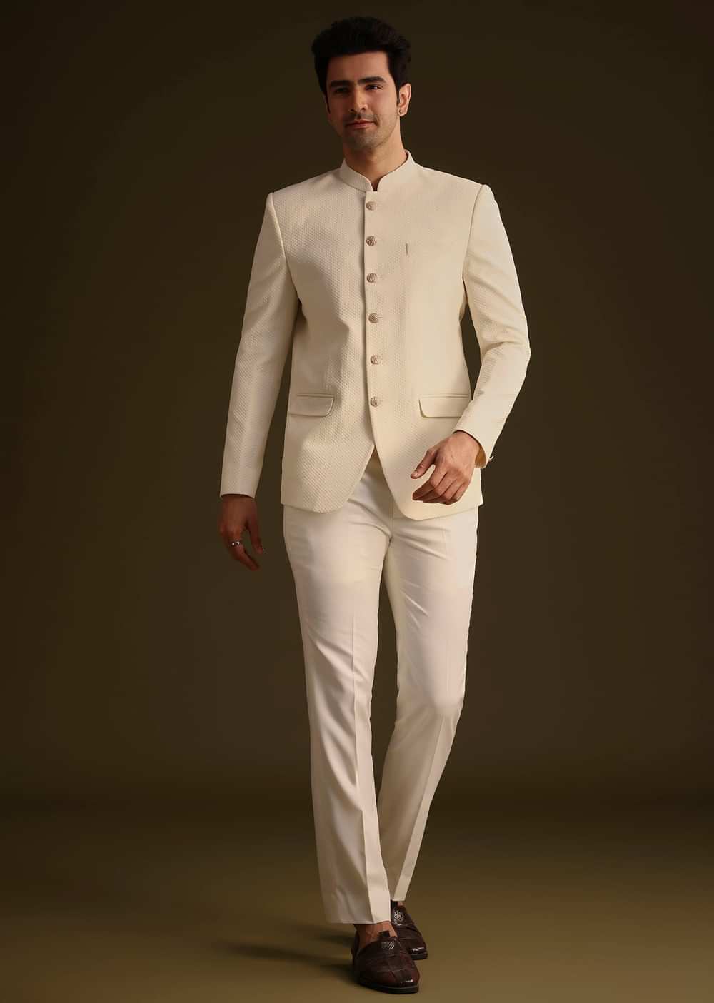 Ivory Jodhpuri Suit With Tailored Trousers