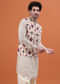 Ivory Patola Printed Kurta Jacket Set For Men