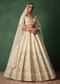 Ivory Raw Silk Hand Embroidered Lehenga Set In Cutdana Work