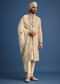 Ivory Sherwani Suit With Beads And Zari Work