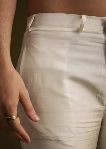 Ivory Silk Sherwani With Intricate Floral Embroidery