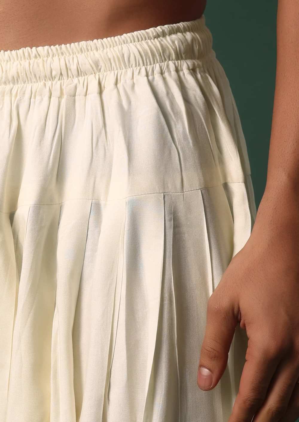 Ivory White Pathani Kurta Set WIth Pintuck Detailing