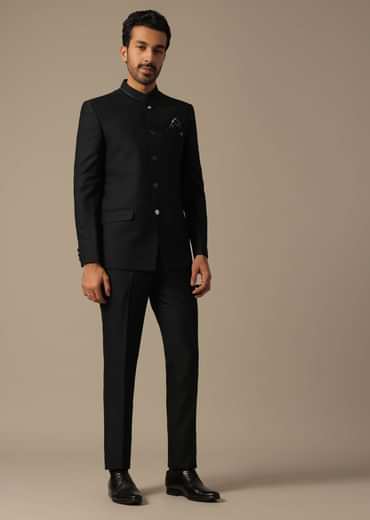 Jodhpuri Sherwani Set in Black