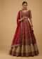 Bride And Baraat Apple Red Fully Embroidered Lavish Lehenga Choli With Belt