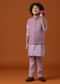 Kalki Mauve Purple Embroidered Kurta Jacket Set For Boys