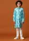 Kalki Sky Blue Boys Kurta Set In Silk With Threadwork And Pearls Around The Yoke For Boys