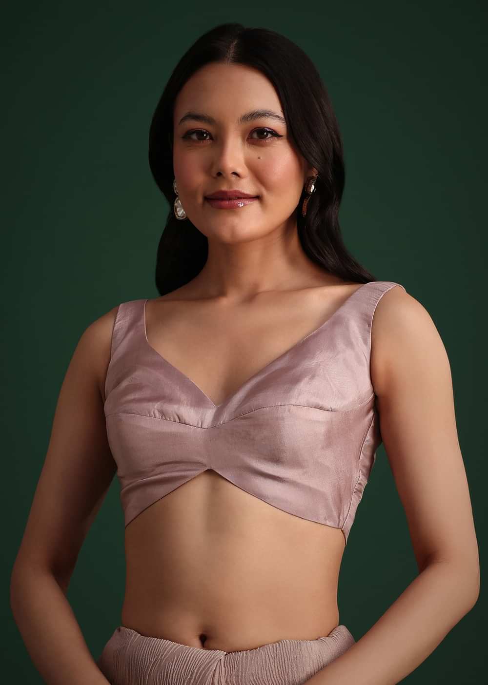 Lavendar Crushed Tissue With Cutdana Embroidered Border