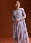 Lavender Chinon Anarkali Suit With Beads And Stone Work