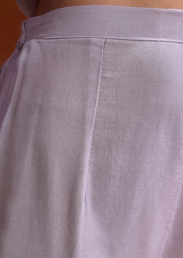 Lavender Chinon Anarkali Suit With Beads And Stone Work