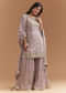 Lavender Chinon Palazzo Suit With Intricate Sequins Work