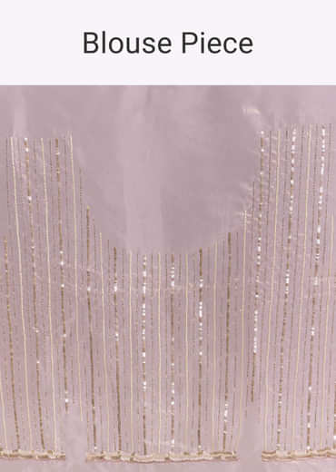 Lavender Crush Tissue Saree With Floral Embroidery